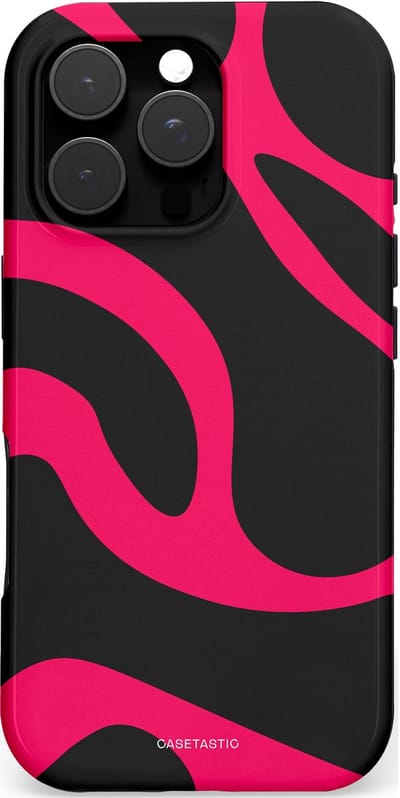 Casetastic Hoesje Geschikt voor Apple iPhone 16 Pro Magsafe - Stijlvolle Beschermende Duo-layer Case - Hotpink Camoprint