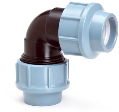 Unidelta Knie 90° PP 50 mm knel 16bar zwart/blauw DVGW/KIWA/WRAS