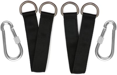 Bevestigingsset Schommel - Hangmat Bevestiging - Buiten Ontspanning - Sterke Polyester Banden - 10x10x2 cm - Donkergrijs