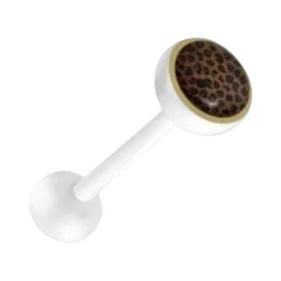 Aramat Jewels | Piercings | Bioplast Dierenprint Tongpiercing | Panter-Groen | |8mm | Kunststof | Volwassenen | Verkleurd niet