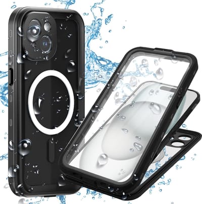 Geschikt voor Apple iPhone 15 Plus 5G - IP68 Waterdicht - Met ingebouwde Displaybeschermer - Stofdicht - Back Cover Hoesje - Zwart