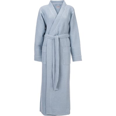 Heckettlane Badjas Wafel - Kamerjas voor Dames en Heren - XL - Ochtendjas van Katoen - Geschikt voor de Sauna - Blauw