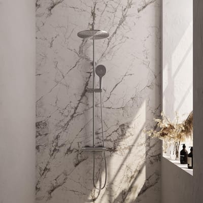 Brauer Brushed Carving Opbouw Thermostatische Regendoucheset - Hoofddouche 30 cm - Handdouche 3 Standen - Doucheslang - Rvs Geborsteld Pvd