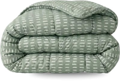 Zelesta Comfort Design Olive Stitches 200x200 - Dekbed zonder overtrek - Wasbaar dekbed - Hoesloos dekbed - 2 in 1 Dekbed met vaste overtrek