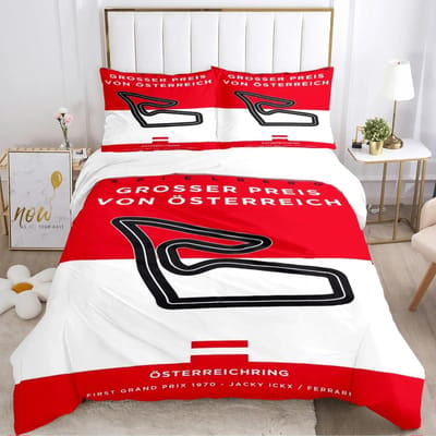 Luxe Nieuw 3D Print F1 Internationale Baan Dekbedovertrek Dekbed Beddengoedset Zachte Dekbedovertrek en Kussensloop Eenpersoons/Tweepersoons/Queen 70x133cm
