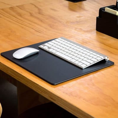 Bureauonderlegger Kunstleer - Bureau Pad - Bureau Bescherming - Permaflat Kern - 35.5 x 29.2 cm - Zwart
