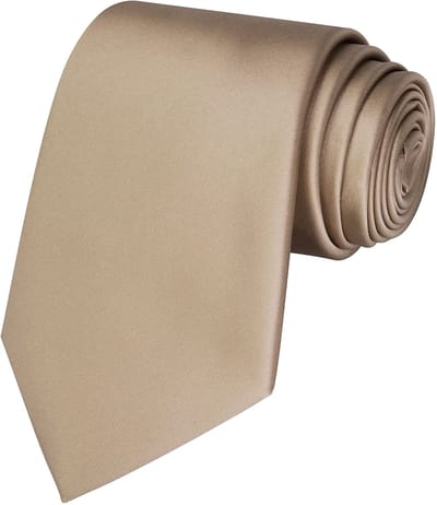 Fako Fashion - Stropdas - Effen - Satijn - 8cm - 145cm - Beige