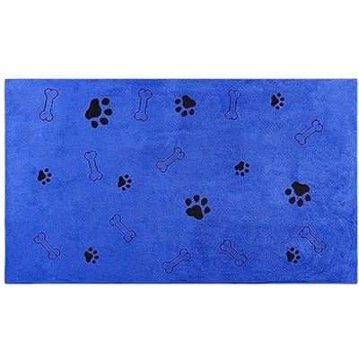 1 stuks Hondenhanddoek Drogen Hond Kat Huisdier Handdoek Puppy Microvezel Sneldrogend Hondenklauw Badhanddoek Huisdier Badproducten Absorberend Medium Hond 60*100cm blauw