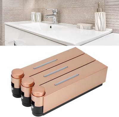 Dailygoods- Shampoodispenser 3 Kamers - Zeepdispenser Wandmontage - 420ML per Kamer - Waterdicht - Duurzaam ABS - 280 x 153 x 90 mm