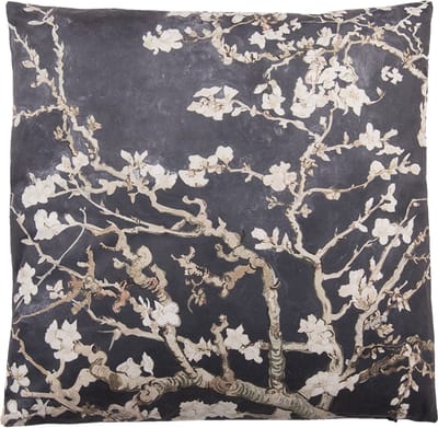 Clayre & Eef Sierkussen 45x45 cm Zwart Roze Synthetisch Bloesemtakken