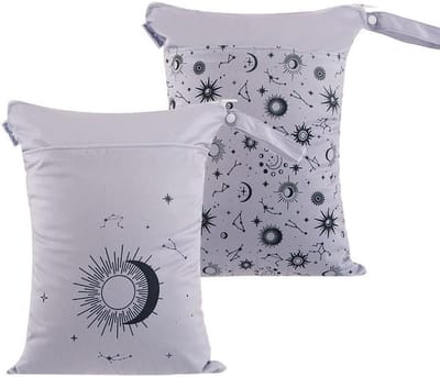 Natte en Droge Tas - Baby Luiertas Organizer - Baby Spullen Opbergen - Waterproof TPU Materiaal - 30x40cm - Grijs