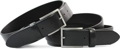 2 Stuks Leren Heren Dames Riem - Italiaans leer zwart