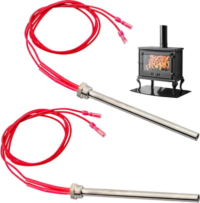 2 stuks Bougie ontstekingsstaven voor pelletkachel 220V 350W - 170 x 10mm - RVS - Houtpellets Kachel - Haard ontsteking