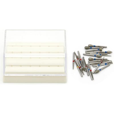 Ensemble de 24 Fraises Diamantées Dentaires Pour Pièce à Main Haute Vitesse Outil de Laboratoire de Polissage Avec Boîte de Rangement white