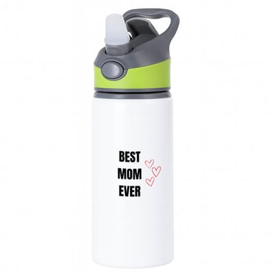 Hacebo® - Best Mom Ever waterfles met rietje groen - Moeder - Mama - Moederdag - cadeau - verjaardag - Oma - water fles - 650ML