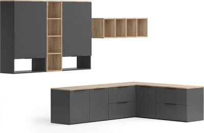 Vicco Wido Wandmeubel – 9 delen Antraciet