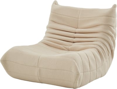 Wishdor Moderne Loungefauteuil - Frameless Relaxstoel / Vloerzetel - Zacht Ribfluweel - Ergonomisch - Beige
