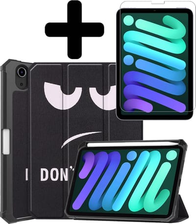 Hoes - Geschikt voor Apple iPad Mini 6 (2021) - 8.3 inch - 6e Generatie - Met Screenprotector - Trifold Bookcase - Hard Cover Case - Met Uitsparing Geschikt voor Apple Pencil - Hardcover Book - Tablet Hoesje - Don't Touch Me