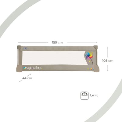 Bedrail 150 x 435 cm Quirl beige - Kinderbed beveiligingssysteem Bed Rail