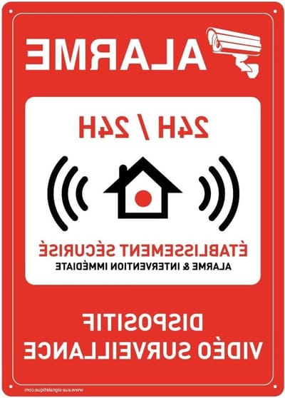 Veiligheidsbord Alarm - Waarschuwingsbord Beveiliging - Alarm Aangeven - Voorgeboord Hard PVC - 150x210 mm - Meerkleurig