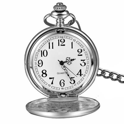 Fako - Zakhorloge - Pocket Watch - XXL - Classic - 47mm - Zilverkleurig