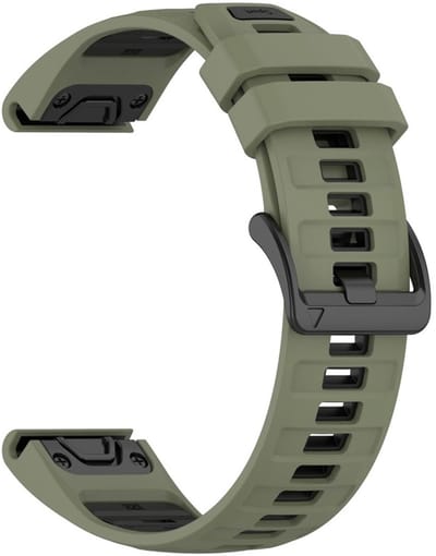 Siliconen bandje - geschikt voor Garmin Fenix 5S (Plus) / 6S / 7S / 8 (43 mm) / Approach S12 / S42 / S70 42 mm / Epix Pro (Gen 2) 42 mm / D2 Delta S / Mk3(i) 42 mm - army zwart