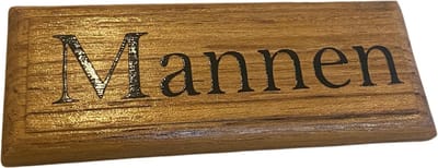 Teak Naambordje 12 x 4,5 cm - Mannen