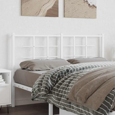 vidaXL Vervangend hoofdbord 135 cm metaal wit