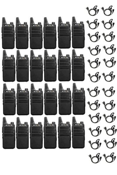 Set van 24 Retevis RT622 vergunning vrije UHF mini portofoons met G-shape oortje