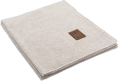 Knit Factory Jesse Gebreid Plaid - Woondeken - Kleed - Beige - 160x130 cm
