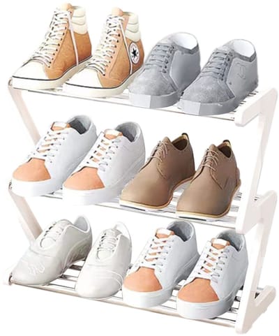 Unyqoos ® Slim en Compact Schoenenrek met 3 Verdiepingen voor Efficiënte Opslag in Kleine Ruimtes