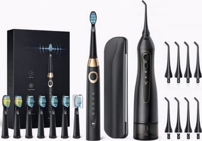 Mond Douche + Electrische Tanden Borstel Set Sonische Tandenborstel & Water Flossen Usb Opladen Waterdicht 5 Modus 3 Opzetborstels Tandenborstel Tanden Verzorging Hygiëne