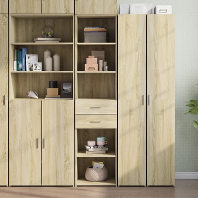 vidaXL - Hoge - kast - 45x42,5x185 - cm - bewerkt - hout - sonoma - eikenkleurig