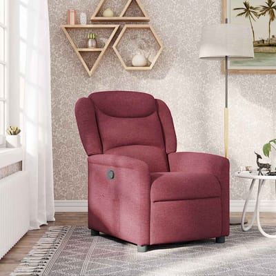 vidaXL - Fauteuil - verstelbaar - stof - wijnrood