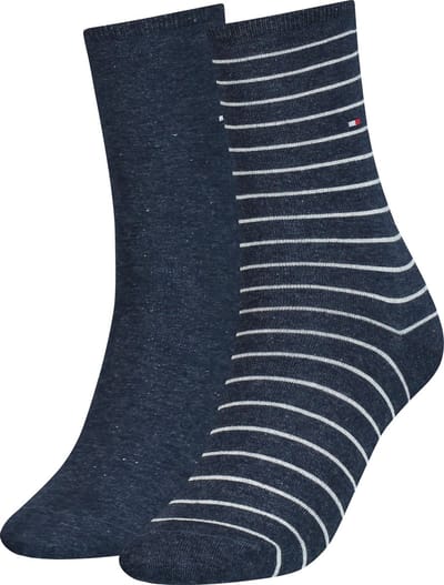 Tommy Hilfiger WOMEN SOCK 2P SMALL STRIPE Vrouwen Sokken Maat 35-38