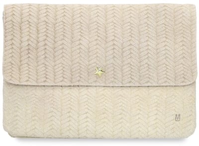 Manfield - Beige suède clutch
