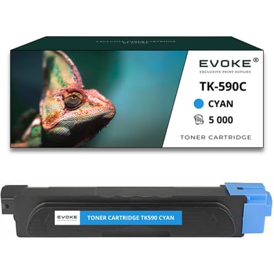Evoke Compatibele Toner voor Kyocera Tk-590C Tk590C Tk-590 Tk590 Cyaan 5000 Pagina's Ecosys M6026Cdn M6526Cdn P6026Cdn