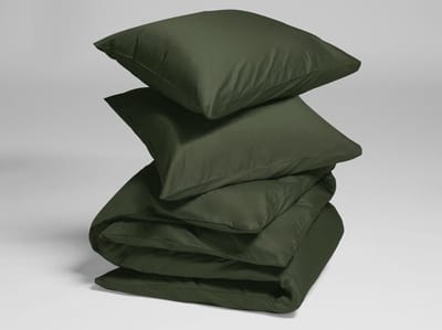 Yumeko dekbedovertrek katoensatijn dark olive 260x220 + 2/60x70 - Bio, eco & fairtrade