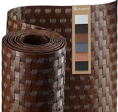 Privacy Screen for Balcony and Patio - Weatherproof PE Rattan Screen (1 x 1 m, Light Brown)