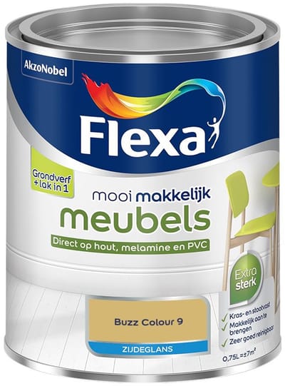 Flexa - Mooi Makkelijk Meubels Zijdeglans - Buzz Colour 9 - Mengverf - 750 Ml