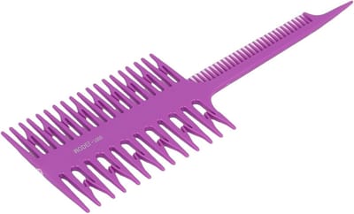 Professionele Haarverf Kam voor Hooglichten – Dubbelzijdige Styling Tool voor Thuis en Salongebruik in Blauw, Paars, Zwart en Wit – Ideaal voor Kappers en Thuisgebruik 8.46x2.95