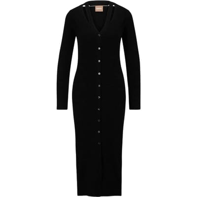 Boss Midi-jurk van katoen voor dames (Zwart)
