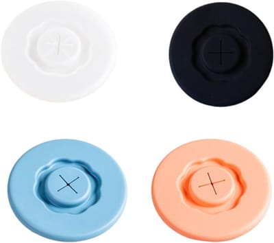 4 stuks rekbare siliconen deksels, universele siliconen deksel, rekbaar, stofdicht, siliconen deksel met kruisgaten, voor thuis, buiten, koffiekopjes, theekopjes，Geef er nog een in perzikroze