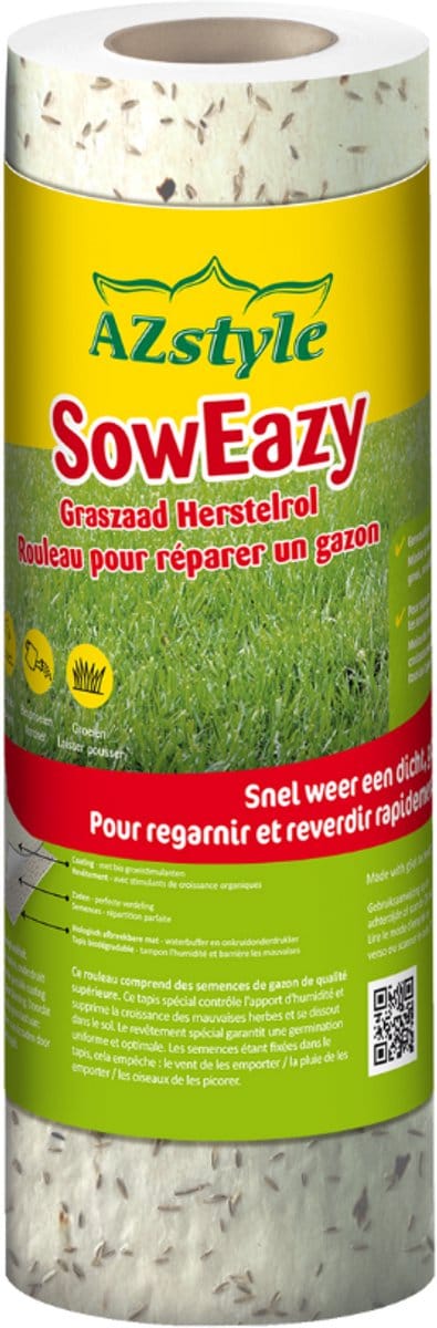 ECOstyle SowEazy Graszaad Herstelrol - Voor Kale Plekken en Beschadigd Gazon - Snel en Gemakkelijk te Gebruiken - Geschikt voor 3m2