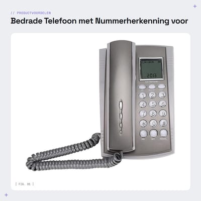 Dailygoods- Bedrade Telefoon met Nummerherkenning - Vaste Telefoon - Aan de Muur Monteerbaar - Voor Thuis/Hotel - Grijs