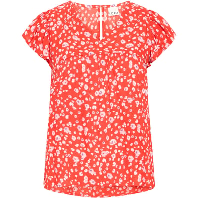 Blouse van linnenmix met pofmouwen model 'FALAKKA'