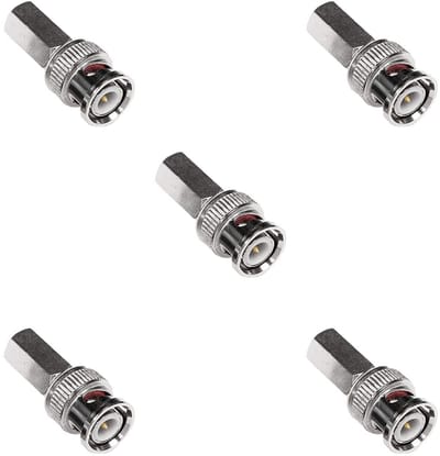 BNC Plug RG59/RG6 Adapter voor CCTV, Video en SDI Coaxial Kabel - 5 Stuks met Messing Pin
