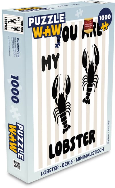 Puzzel Lobster - Beige - Minimalistisch - Legpuzzel - Puzzel 1000 stukjes volwassenen