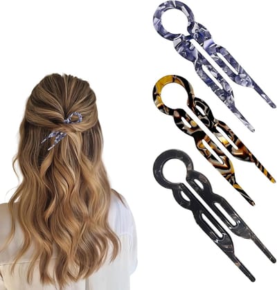 Elegante Franse Haarspelden Set van 3 - Zwart, Perfect voor Haarstyling en Accessoires