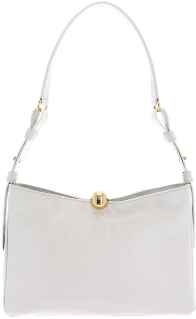 FURLA Leren Schoudertas Sfera Soft Shoulder Bag Marshmallow Lichtgrijs